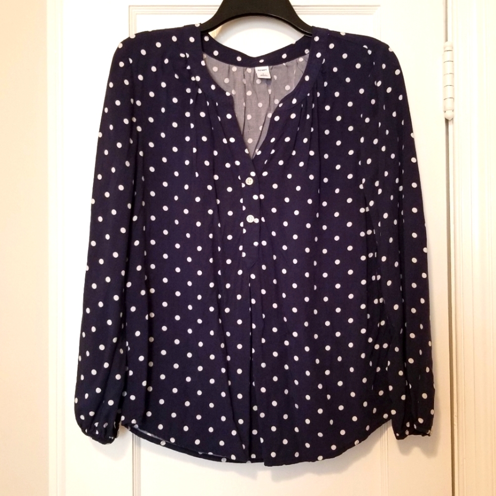 Old Navy (Navy) polka dot top